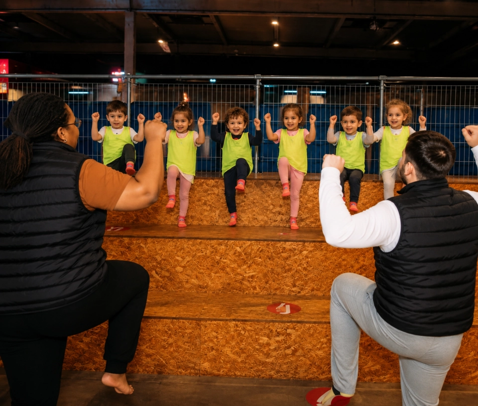 Encadrement et sécurité pour les enfants dans une aire de jeux intérieur