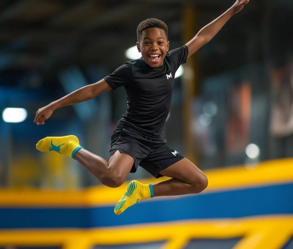 Enfant sautant sur un trampoline