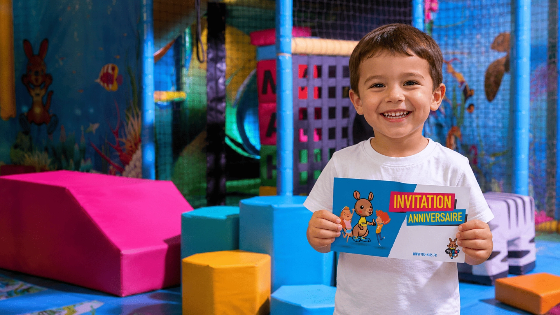 carton d'invitation anniversaire enfant you kids parc de jeux indoor
