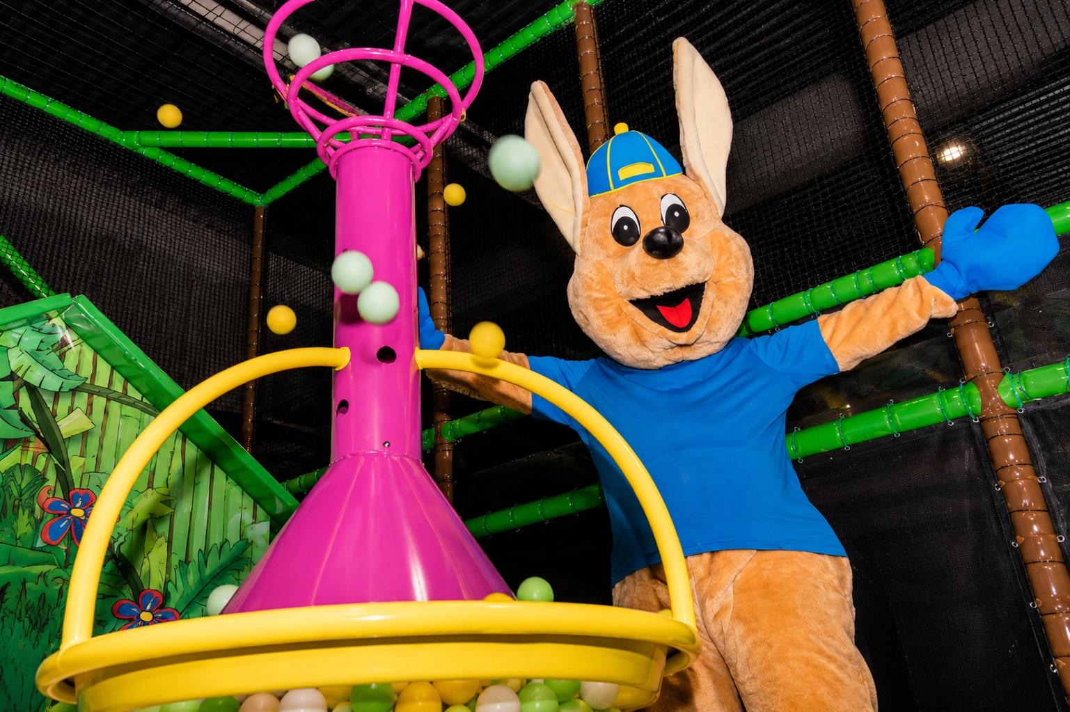 Activité Canon à Balle avec la mascotte Jumpy