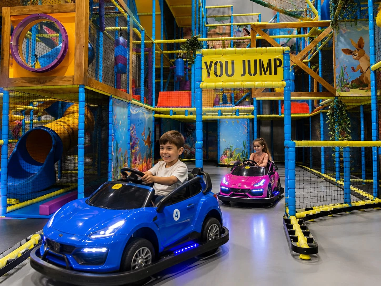 Zone voiture électrique indoor parc de jeux