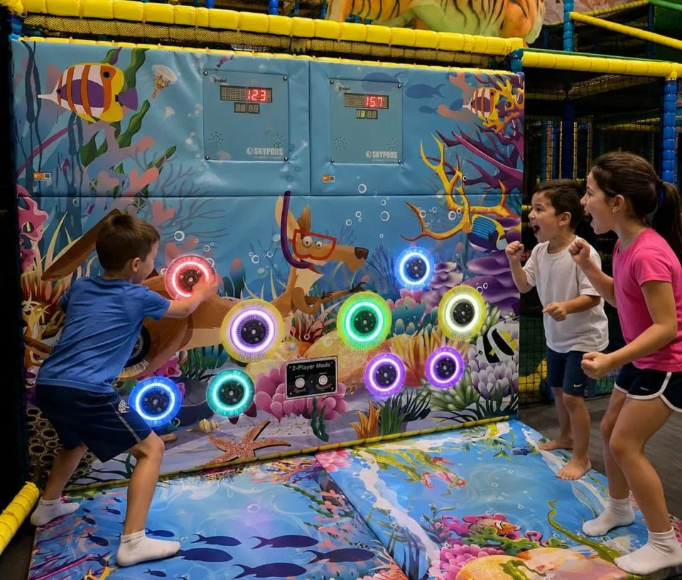 Cibles interactives enfant sourire parc de jeux