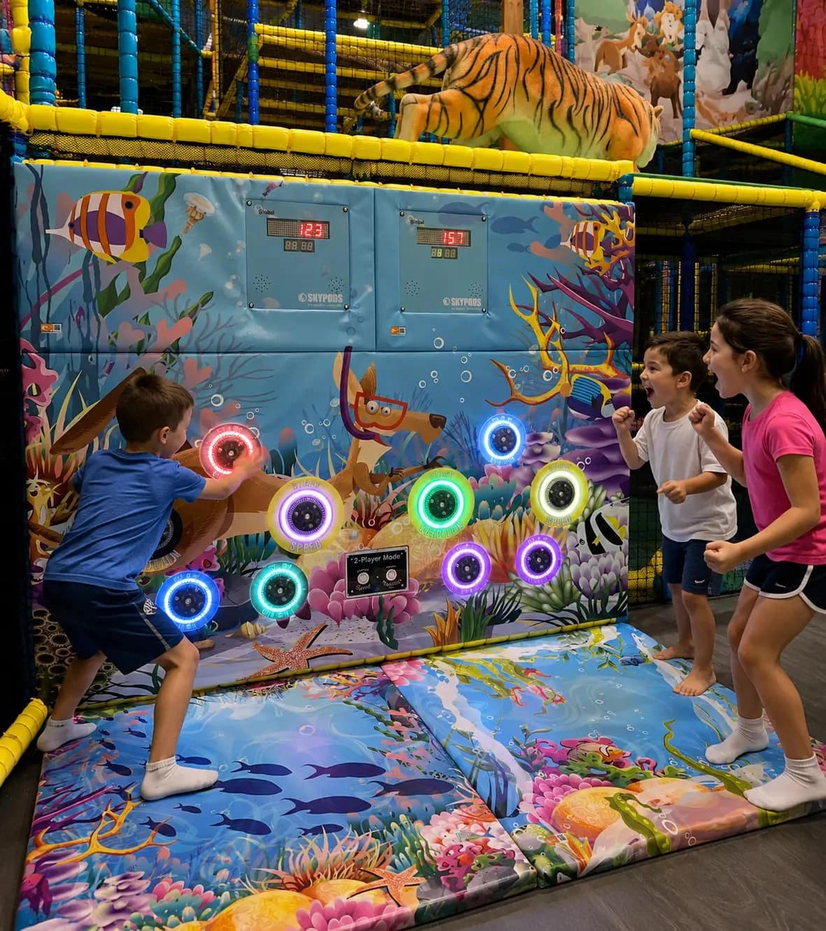 Cibles interactives enfant sourire parc de jeux