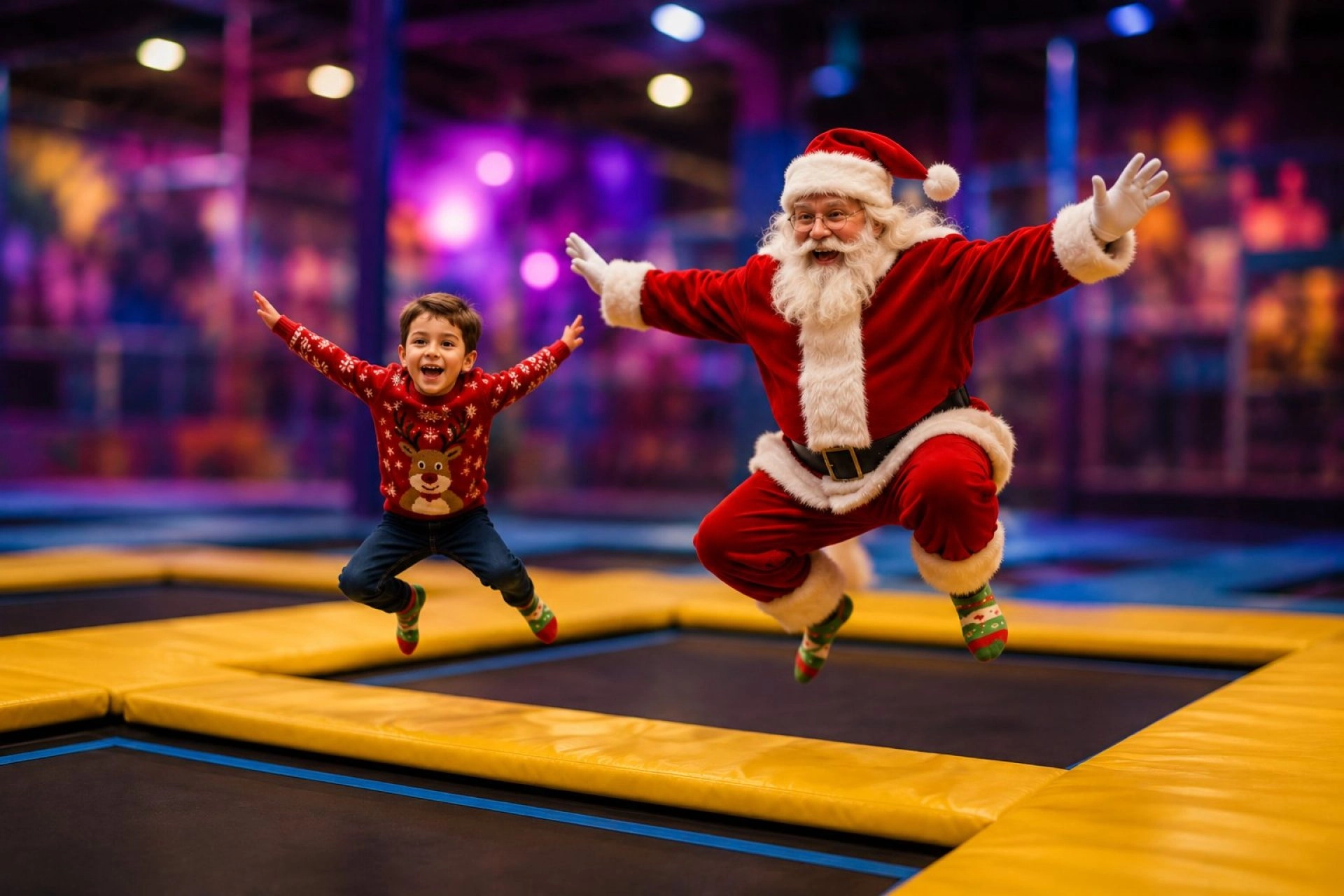 père noel qui saute